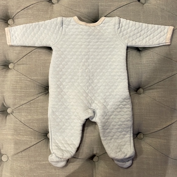 0-3M Baby Boy Light Blue Dog Footies - Picture 3 of 4